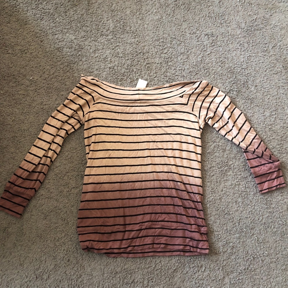 Lucky Brand Ombre Off the Shoulder Top, Size Medium